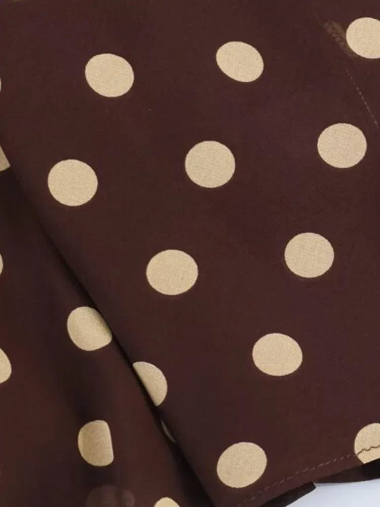 Women Mini Skirts 2026 Fashion Summer Polka dot Side Zipper Asymmetry Pleated Female Elegant Street Skirt Clothes