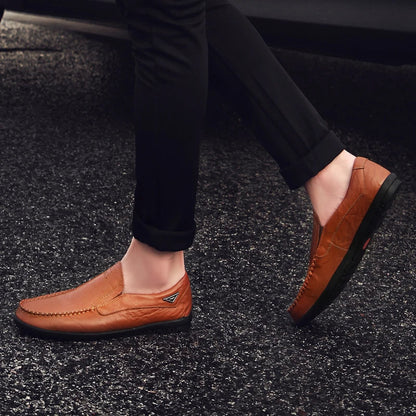 Leather Men Casual Shoes Luxury Brand 2024 Mens Loafers Moccasins Breathable Slip on Black Driving Shoes Plus Size 37-47