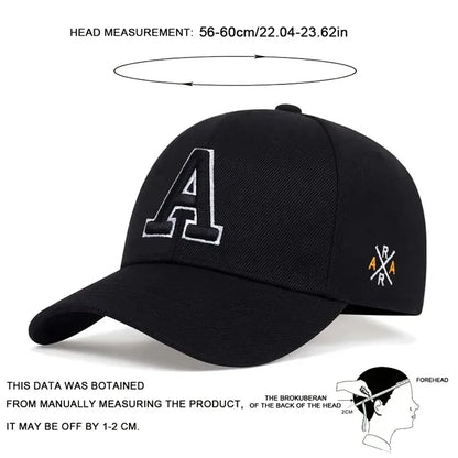 Unisex Letter Embroidery Baseball Cap Spring and Autumn Snapback Hat Adjustable Casual Cap Sunscreen Hat