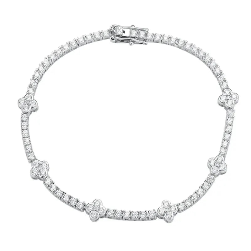 6.3 - 8.1ct Moissanite Tennis Bracelets for Women Men D VVS1 Lab Grow Diamond s925 Sterling Silver Plated 18k Bracelet