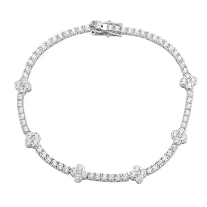 6.3 - 8.1ct Moissanite Tennis Bracelets for Women Men D VVS1 Lab Grow Diamond s925 Sterling Silver Plated 18k Bracelet