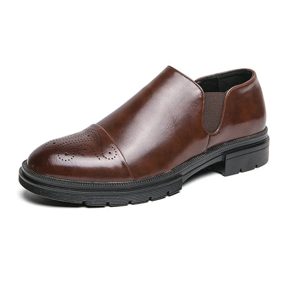 Men's leather shoes new large size fashion low heel thick sole casual loafers men's sports wedding travel shoes men's sneakers
