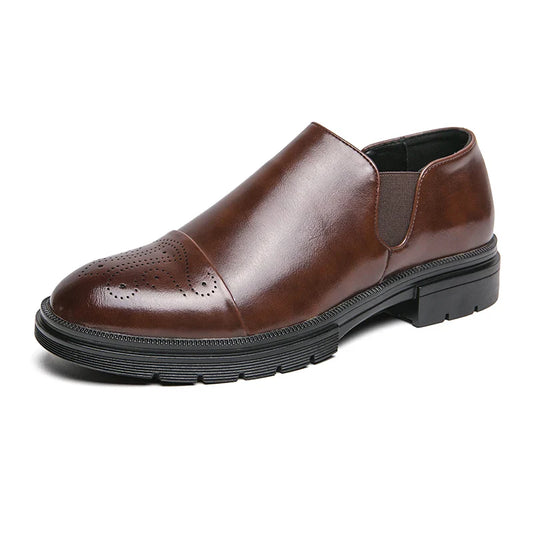Men's leather shoes new large size fashion low heel thick sole casual loafers men's sports wedding travel shoes men's sneakers