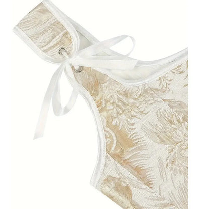 This printed double shoulder strap can be tied with a bow It's a sexy strapless and body-shaping top for women