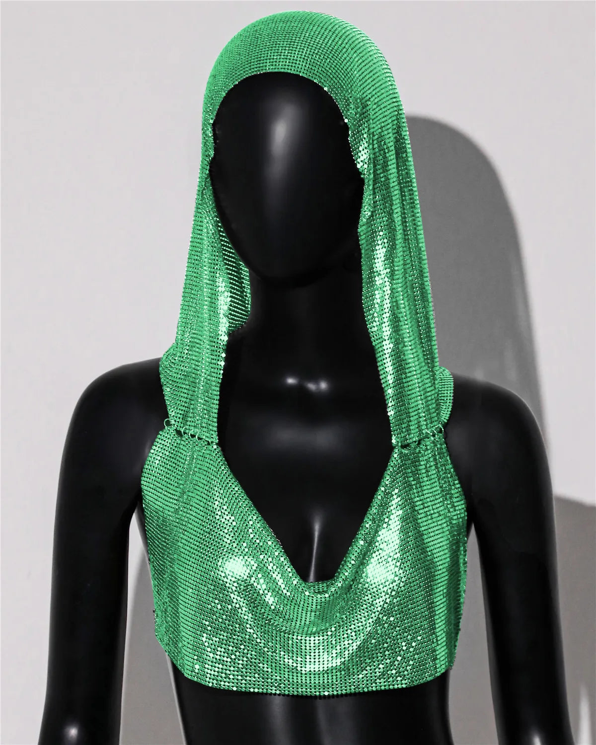 Y2K Streetwear Metal Sequins Women Tank Top Punk Goth Hip Hop Bandana Head Wraps Vest Rave Festival Women Tops Tee For Nightclub