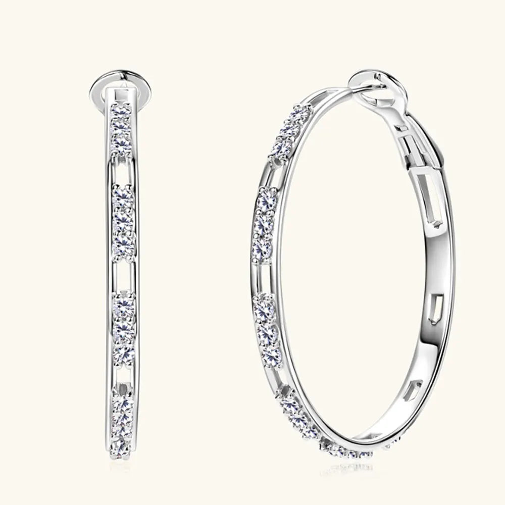 D VVS1 Hoop Moissanite Earring Diamond GRA 100% s925 Sterling Silver Plated 18k Wedding Earrings for Women Jewelry Gift