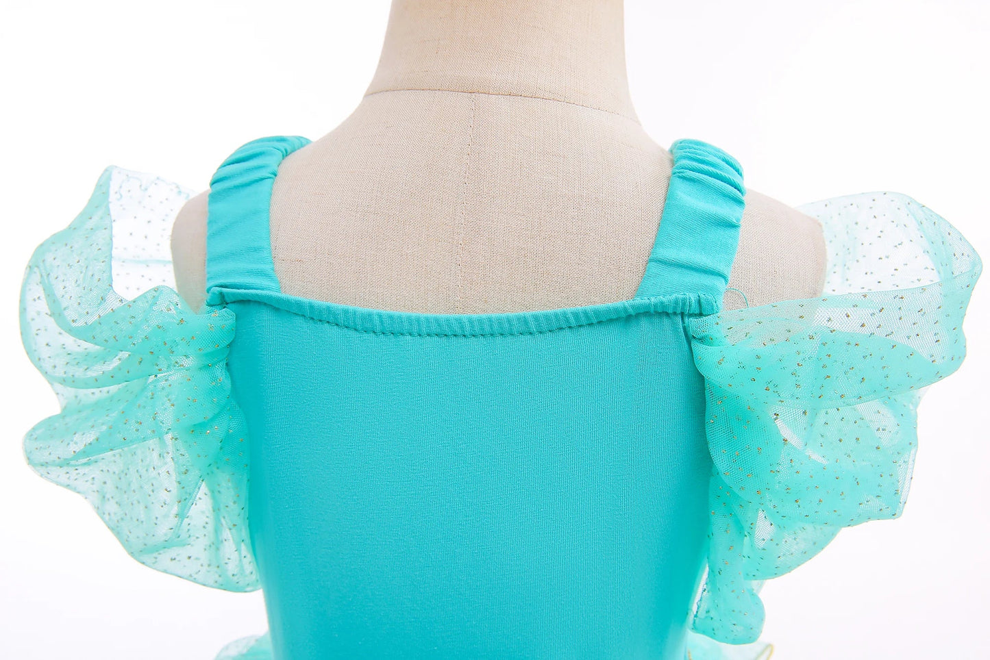Princess Jasmine Princess Girl Ruffle Sleeve Ballet Dance Dress Tutu Skirt Short Skirt Ballet Performance Costume