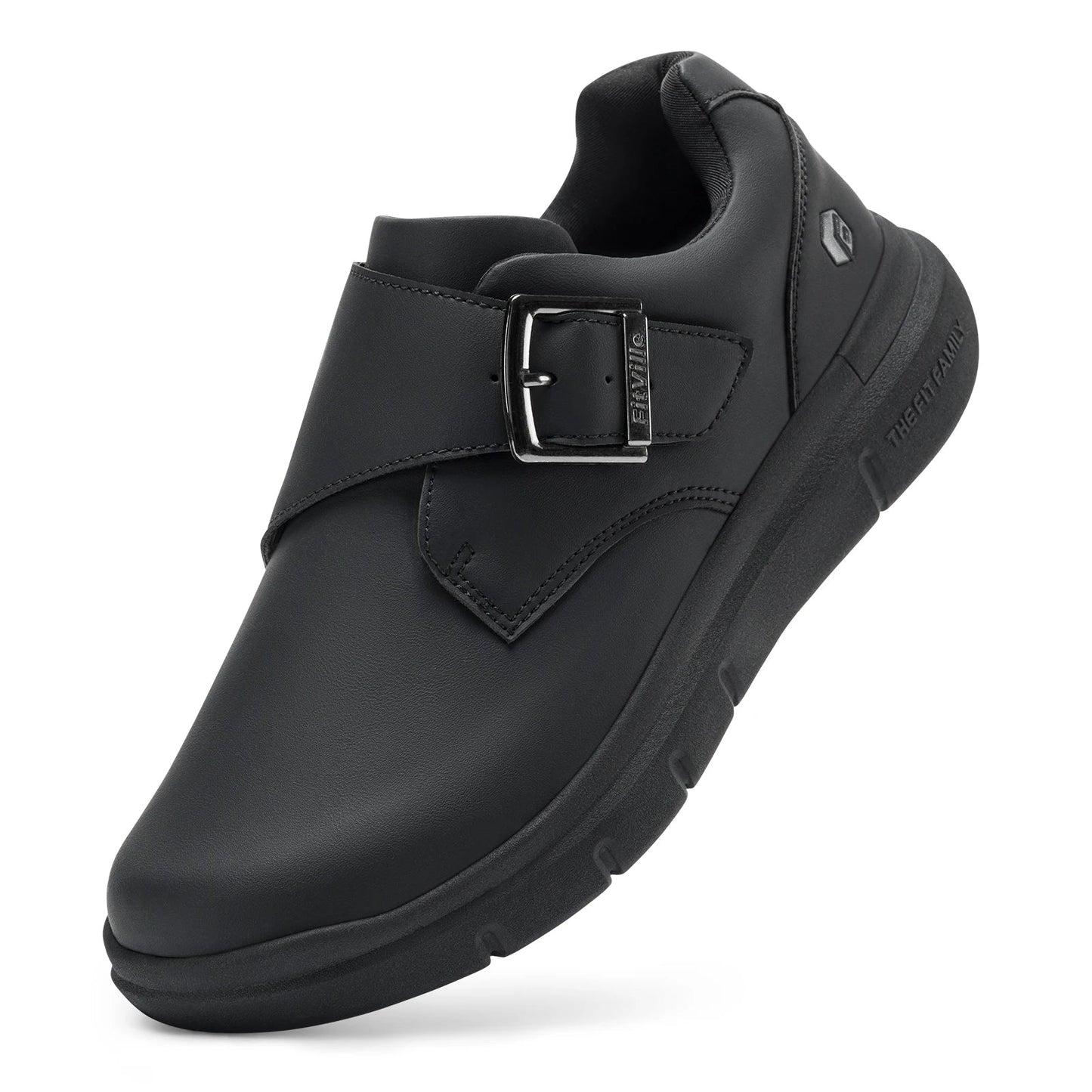 Sapatos masculinos de couro, sapatos largos para pés inchados, sapatos masculinos diabéticos para caminhada, para negócios e caminhadas ao ar livre