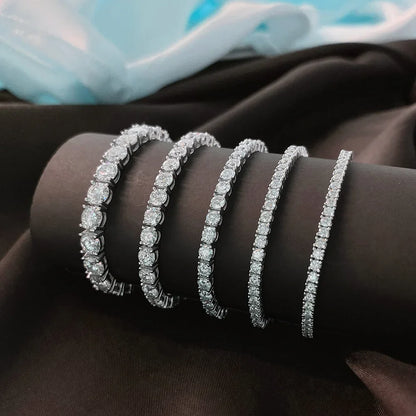 Full Moissanite Tennis Bracelet 925 Silver Plated 18k Gold for Women Man Wedding Party Fine Jewelry Can Pass Diamond Test