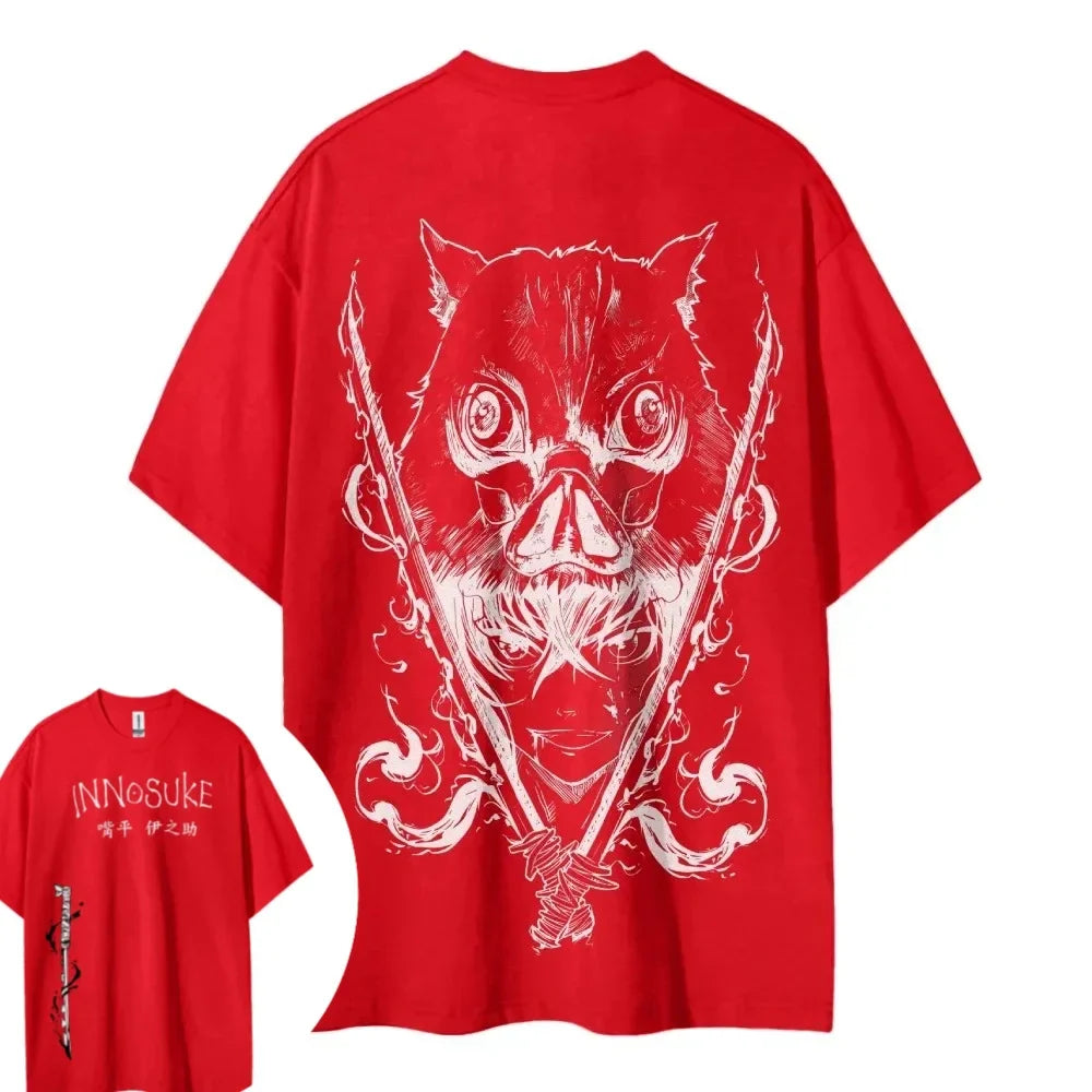 Demon Slayer Printed Short Sleeve Casual Summer Wear Men's Comfortable Clothing Men's Clothing Short Sleeve Half Sleeve Top