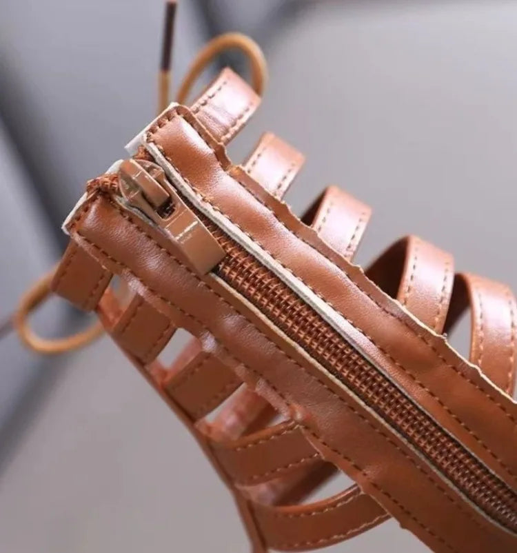2026 Summer New Girls Beach Princess Roman Sandals Breathable Side Zipper Soft Sole Bestseller