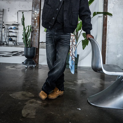 Calça jeans unissex estilo casual de rua, estilo ins, corte reto, lavagem envelhecida retrô, usada, novidade primavera 2026, street style americano.