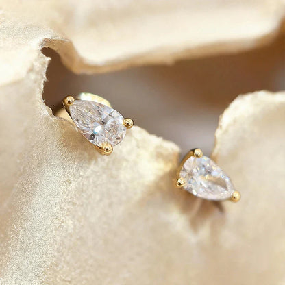 5*8mm Water Drop All Moissanite Stud Earrings for Women Pear Cut Gems 2 Use Way Earring 925 Solid Silver Womans Jewelry