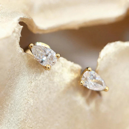 5*8mm Water Drop All Moissanite Stud Earrings for Women Pear Cut Gems 2 Use Way Earring 925 Solid Silver Womans Jewelry