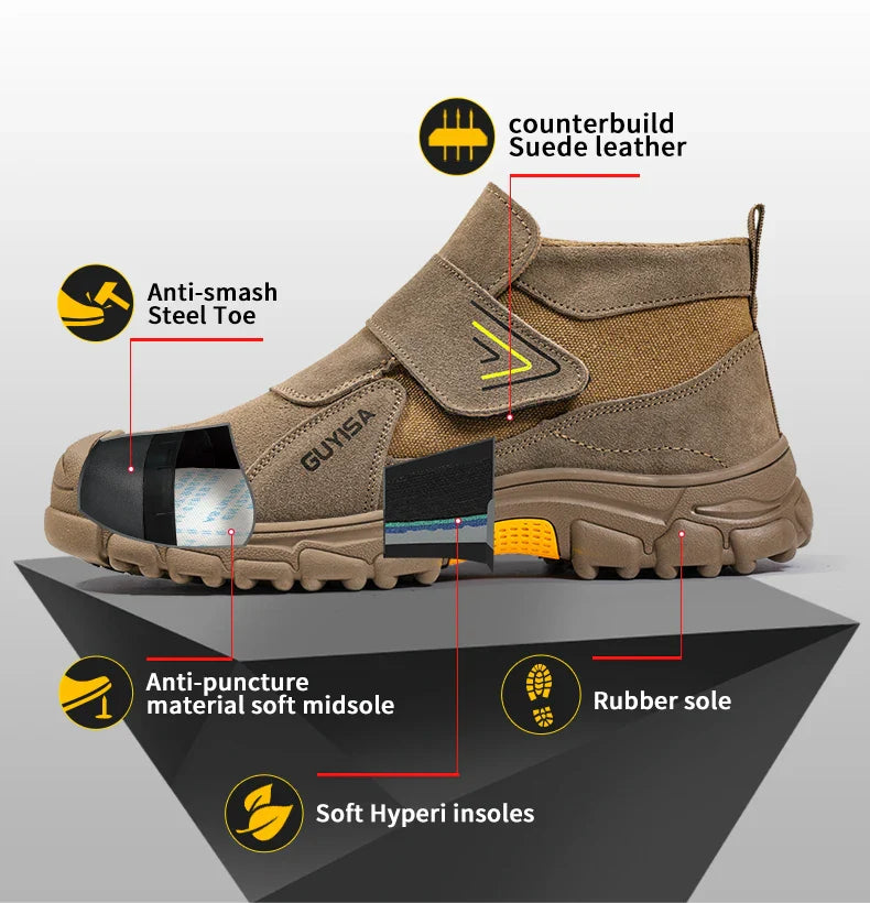 Men's work shoes welder series four-season mid-top