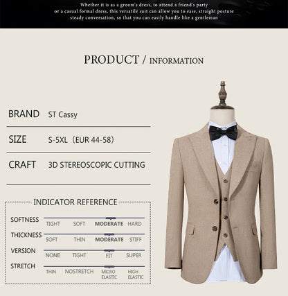 New 2 buttons on suit modern design mens office wear blazer coustime homme luxe Bead edge craftsmanship