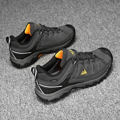 High Quality Men Hiking Shoes Durable Leather Climbing Shoes Outdoor Walking Sneakers Rubber Sole Factory Outlet