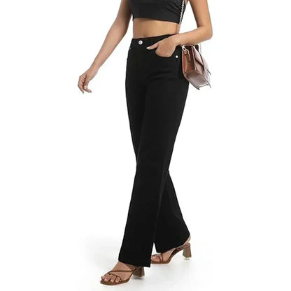 Ins Fashion Jeans Women Comfortable High Waisted White Jeans Girls Thin Stretch Denim Pants Female Straight Leg Trousers