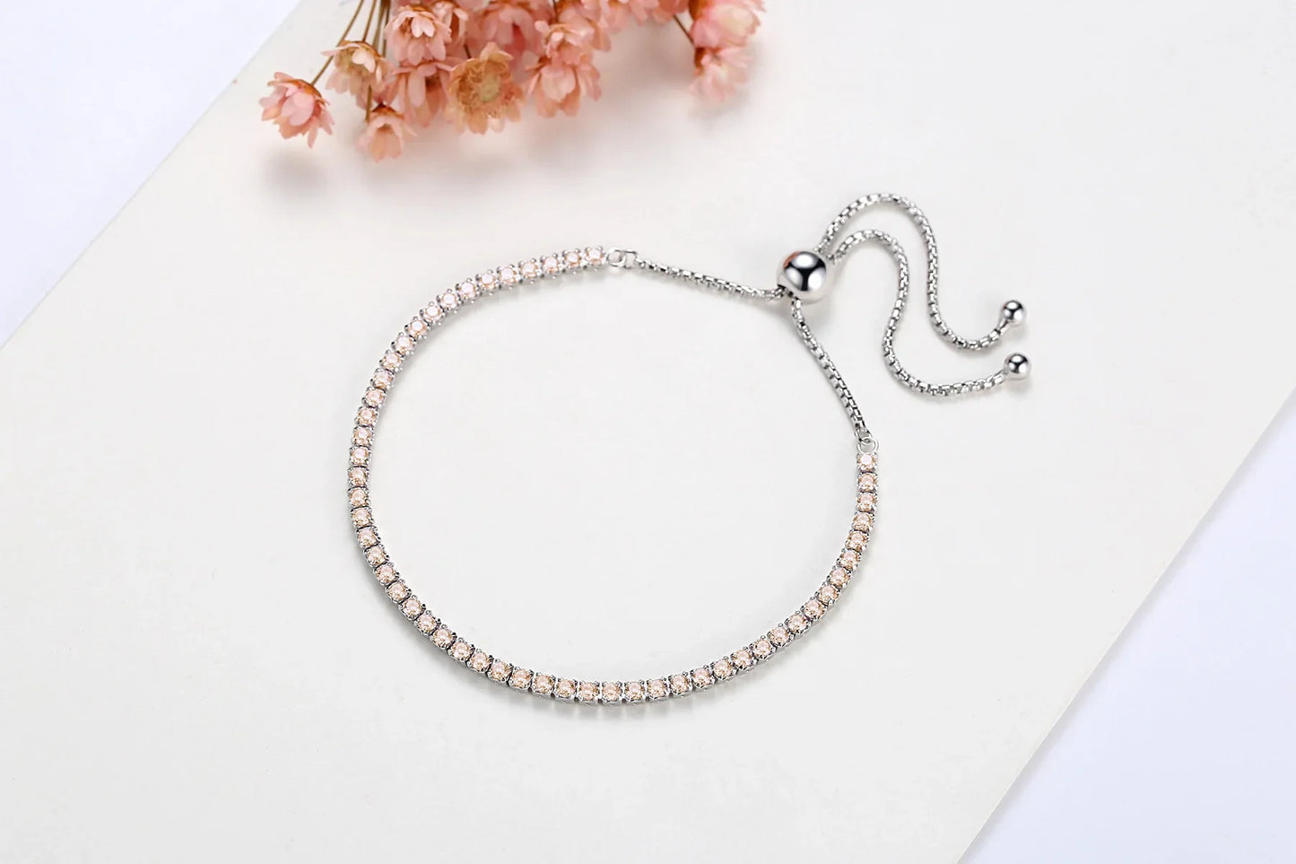 Full 2mm Moissanite Diamond Tennis Bracelet for Woman Man Certified s925 Silver Plated 18K Adjustable Link Chain Bracelets