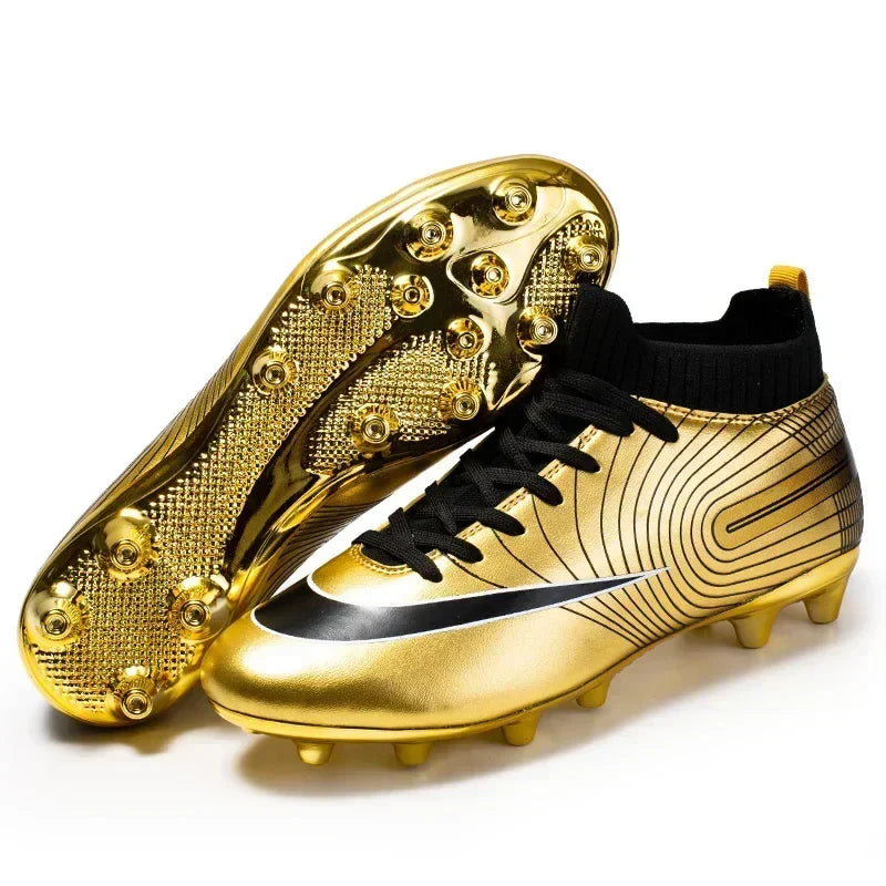 Men Soccer Shoes Ankle Outdoor Long Spikes Football Boots TF Professional Grass Cleats Unisex Football Shoes Chuteira Society