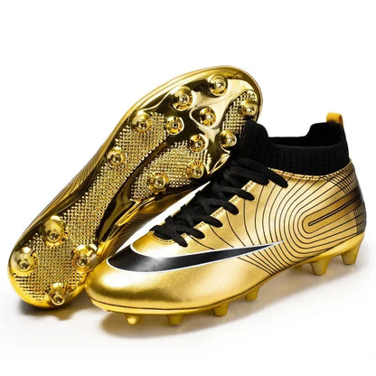 Men Soccer Shoes Ankle Outdoor Long Spikes Football Boots TF Professional Grass Cleats Unisex Football Shoes Chuteira Society