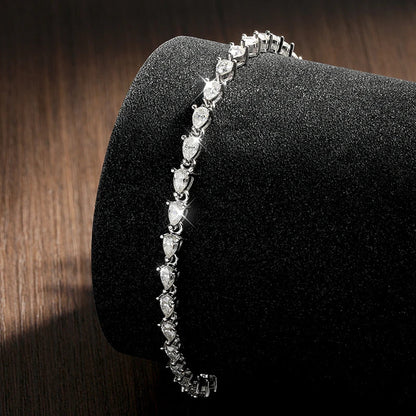 D VVS1 Pear Cut Moissanite Tennis Bracelet Diamond GRA s925 Sterling Silver 18k Dainty Tennis Bracelets for Women Man
