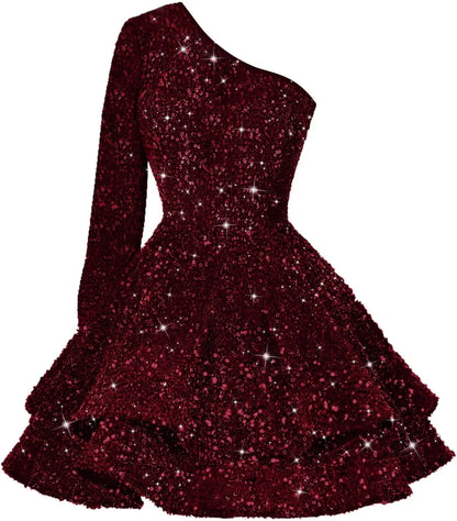 Sequin Short Homecoming Dress for Teens Sparkly Prom Dress Sweet 14 16 Birthday Photo Shoot Gowns Mini Dress Graduation Dress