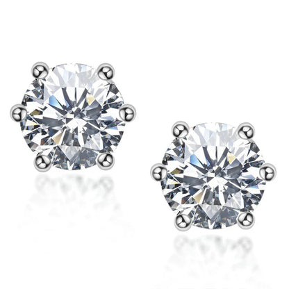 Real 0.5ct/1ct/2ct D Color Moissanite 925 Sterling Silver Gold Plated Stud Earrings For Women Wedding Fine Jewelry Gift