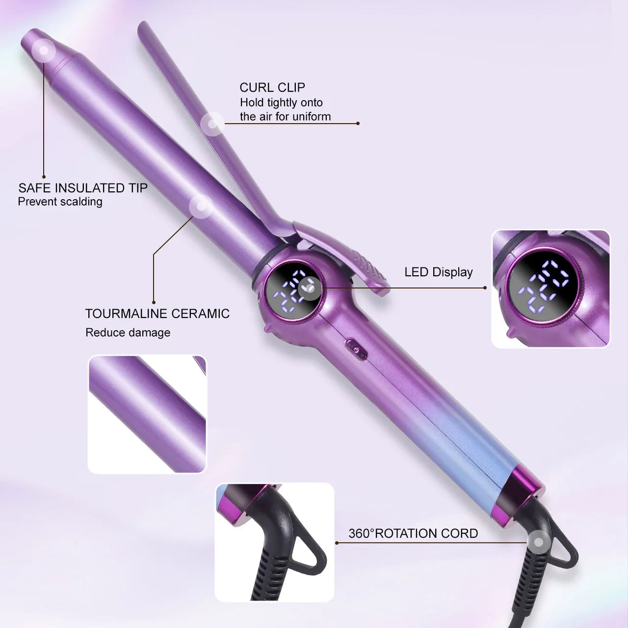 Electric Curling Iron for Women Portable Negative Hair Curler No Damage to Hair Convenient for Home Use
