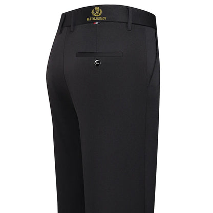 New Men's Stretch Suit Pants Flat Front Business Casual Pants Wrinkle Resistant Work Pants