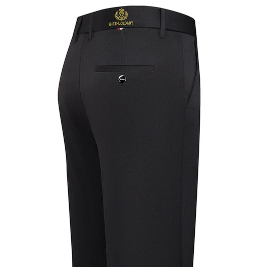 New Men's Stretch Suit Pants Flat Front Business Casual Pants Wrinkle Resistant Work Pants