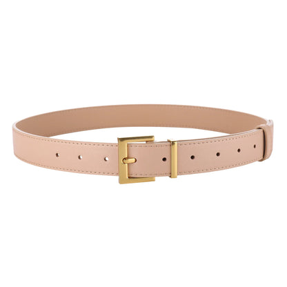 New Luxury Double Genuine Leather Belt for Women Jeans Casual Dress Square Alloy Buckle Ladies Trendy Belts Fashion Waistband
