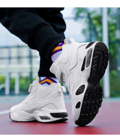 Children's High-top Basketball Shoes Anti-slip Basketball Combat Boots Boys Girls Outdoor Cushioned Sneakers Ankle Support Shoes