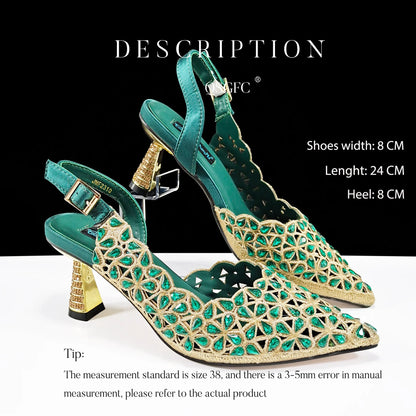 Fashion Design Heart Shape Three-Dimensional Hard Bag and Sexy Stiletto Shoes Shiny Rhinestones