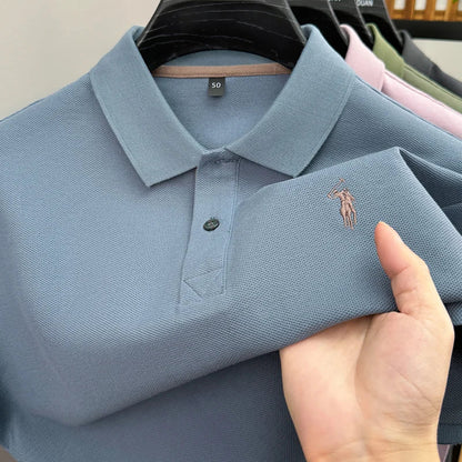 Luxury brand 100% cotton short sleeve polo shirt summer new trend Paul pony embroidery T-shirt business golf casual men's wear