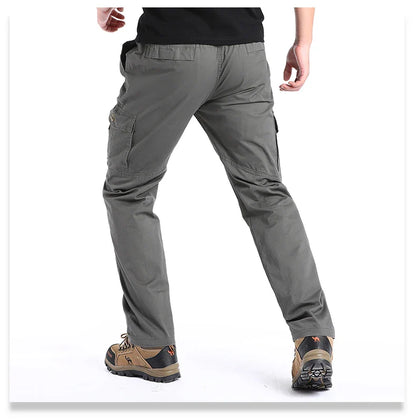 Men's Cotton Cargo Pants Casual Multiple Pocket Tacitcal Pants Spring Autumn Outdoor Camping Hiking Work Pants