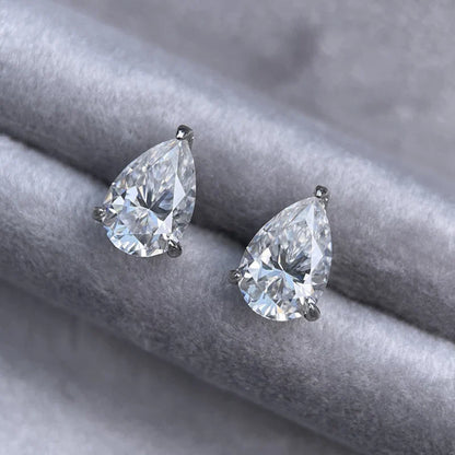Luxury 1-4CT D Color Moissanite Stud Earrings For Women Party Fine Jewelry S925 Sterling Silver Pear Cut Diamond Earring