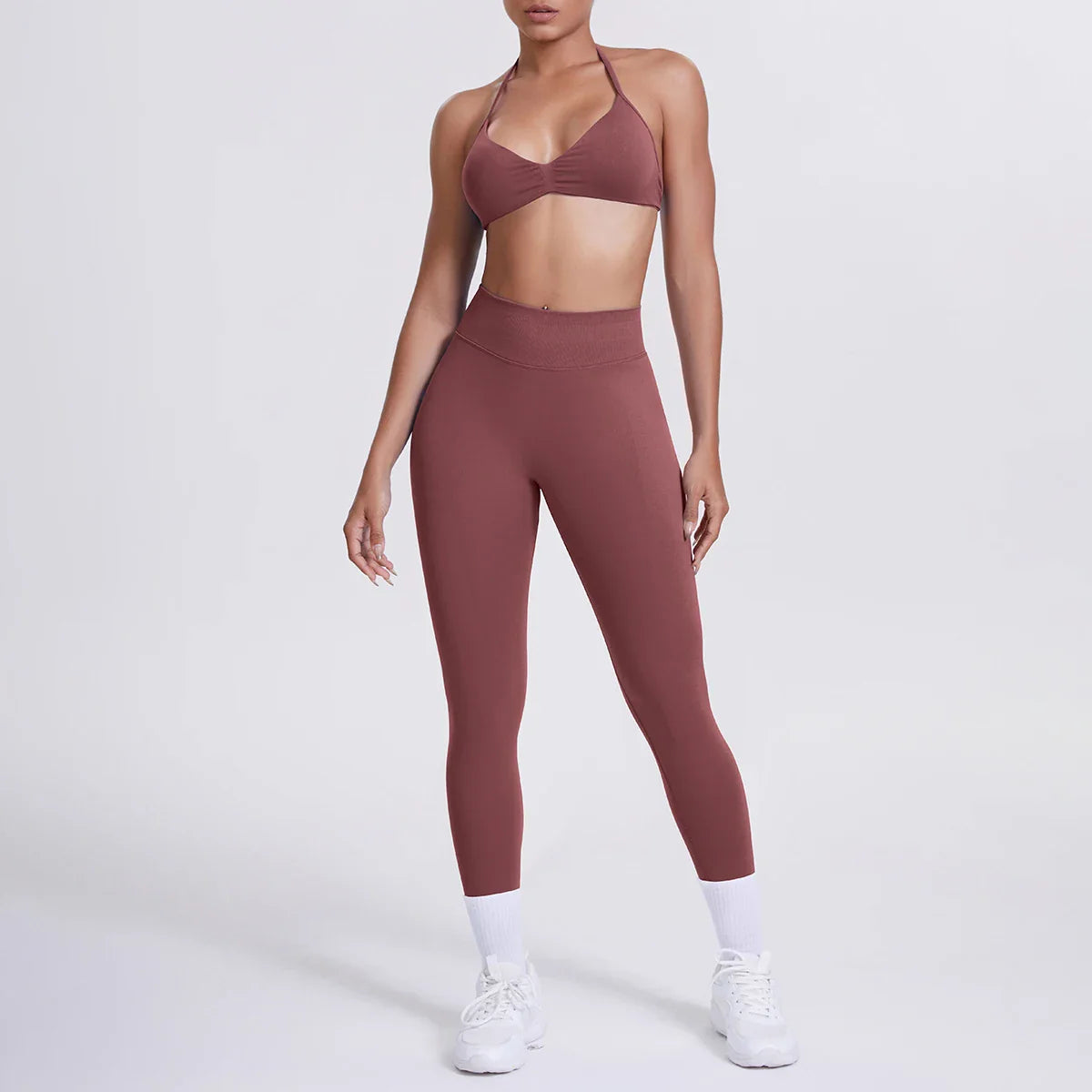 Women 2pcs Patchwork Sport Yoga Suit Training Sleeveless Sport Gym Tops Tummy Control Slimming Booty Leggings Yoga Suit Sports
