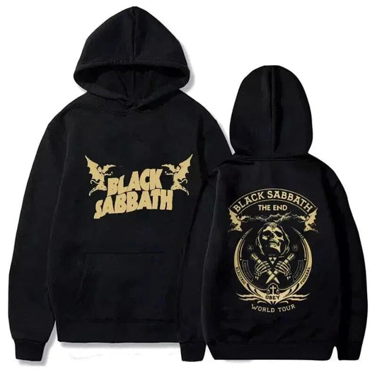 American Retro Hoodie Black Sabbath Band The End World Tour Autumn and Winter New Men's and Women's Streetwear