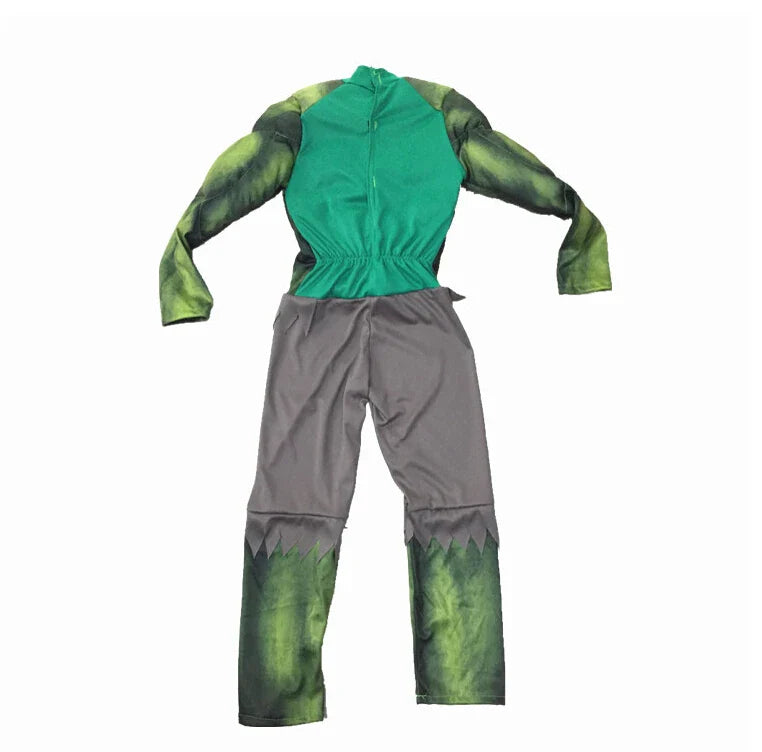 New Boys Hulk Costume Superhero Hulk Cosplay Muscle Jumpsuit Gloves Suit Girls Halloween Carnival Party Costumes