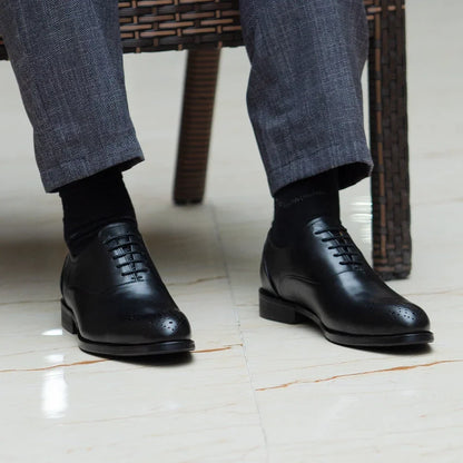 Men's Classic Italian Style Genuine Leather Oxfords Dress Shoes Lace-Up Black/Brown Business Office Wedding Formal Footwear