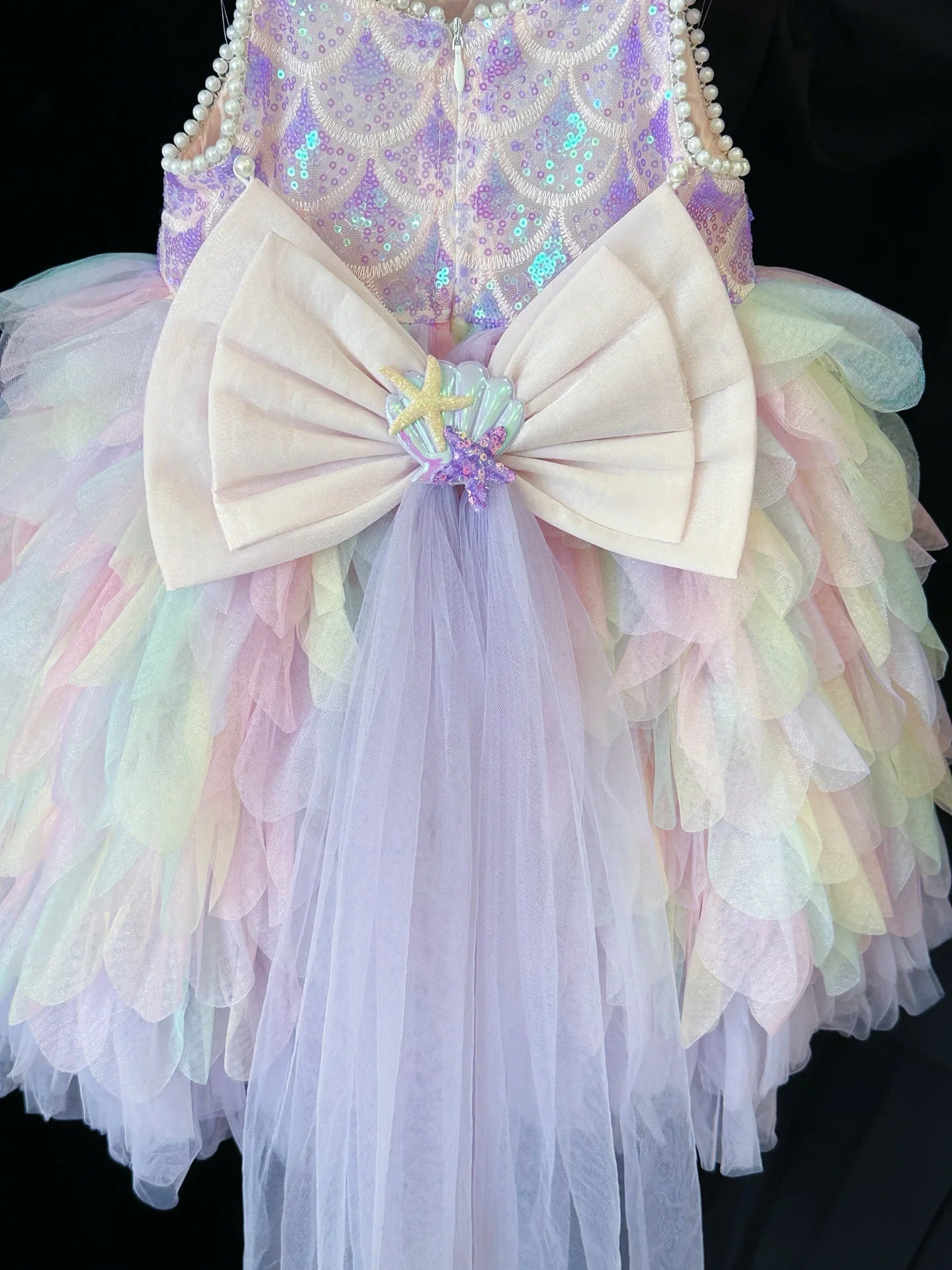 Vestido de Princesa Sereia Vestido de Verão para Meninas Vestido de Aniversário com Alças de Luxo para Meninas Lolita Pongsa