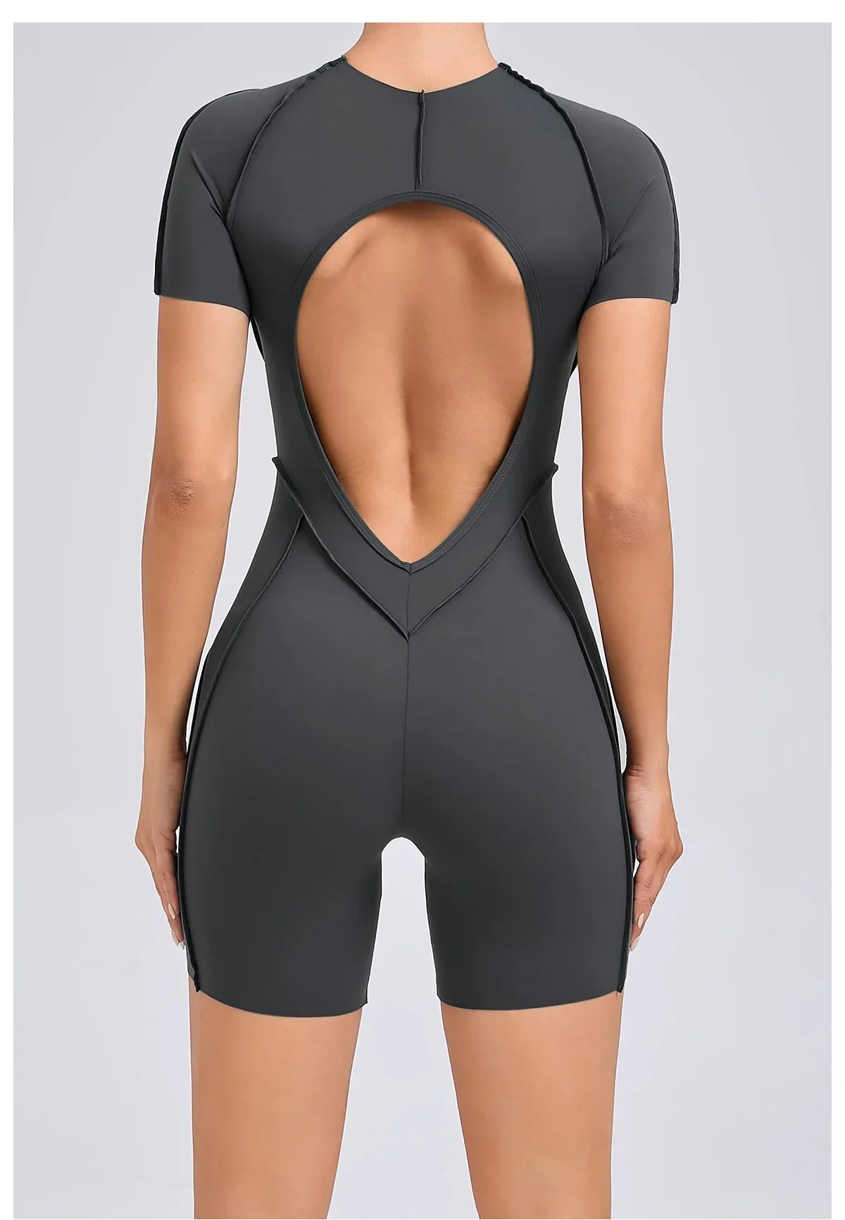 Women's High Elasticity Sports Bodysuit Kit Yoga Fitness Jumpsuit Open Back Hip-Lift Outdoors Gym Workout Sexy Fitness Outfit