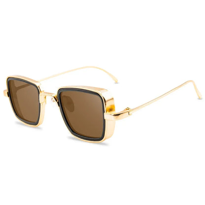 Brand Shades Men Women Sun Glasses UV400 Square Vintage Metal Steampunk Sunglasses