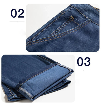 2026 New in Lyocell Fabric Summer Ultra-thin Men's Jeans Soft Drape Loose Straight Casual Denim Pants Street Wide Leg Trousers