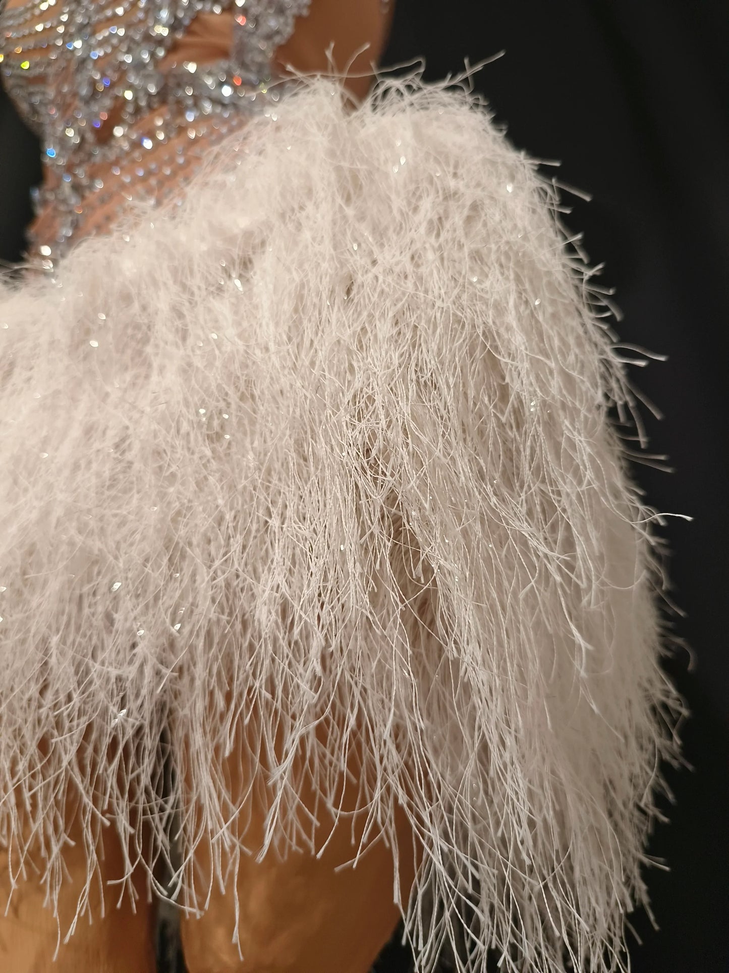 Mesh Sexy See Through Cocktail Mini Dress Women Eveing Luxury Birthday Party Singer Nightclub Show Stage Costume