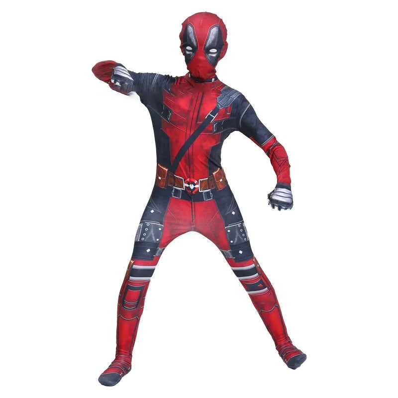 Adult Deadpool Costume Deadpool Kids Suit Cosplay Mask Suit Superhero Child Jumpsuit Halloween Costume Child Jumpsuit Kid Set