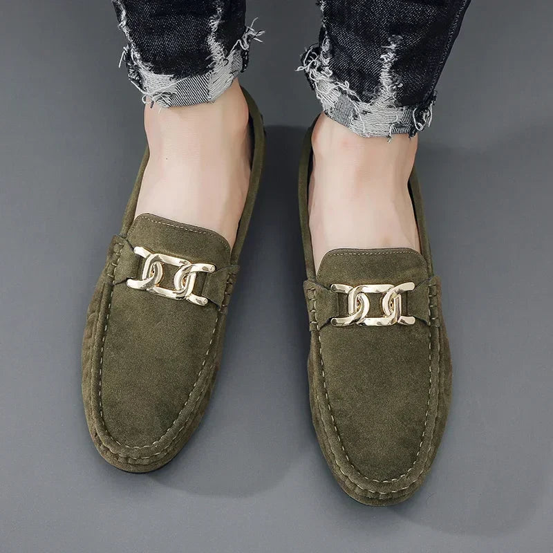 Fashion Suede Men Casual Shoes  Breathable Comfort Slip-on Mens Driving Shoes Luxury Brand Men Loafers Mens Lazy Shoes Moccasin