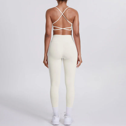 Yoga Suit Sports Set Gym Seamless High Impact Sports Bra Women's High Waist and Hips Tight Peach Buttocks Pants Womens Sportswea