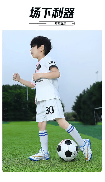 30-40# Personality Stylish And Comfortable Boys Girls Training Game Sneakers Indoor Outdoor Lawn Youth Student Soccer Shoes